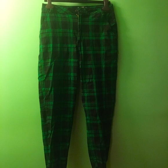 GREEN Plaid cargo pants - Picture 1 of 5
